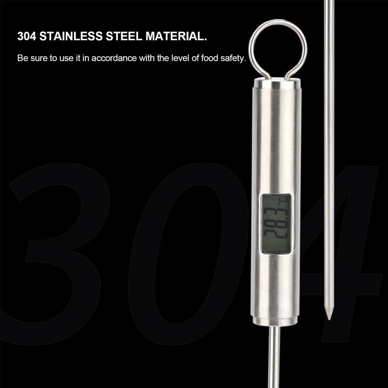 Instant Read Meat Temperature Meter | LCD Backlight Display Stainless