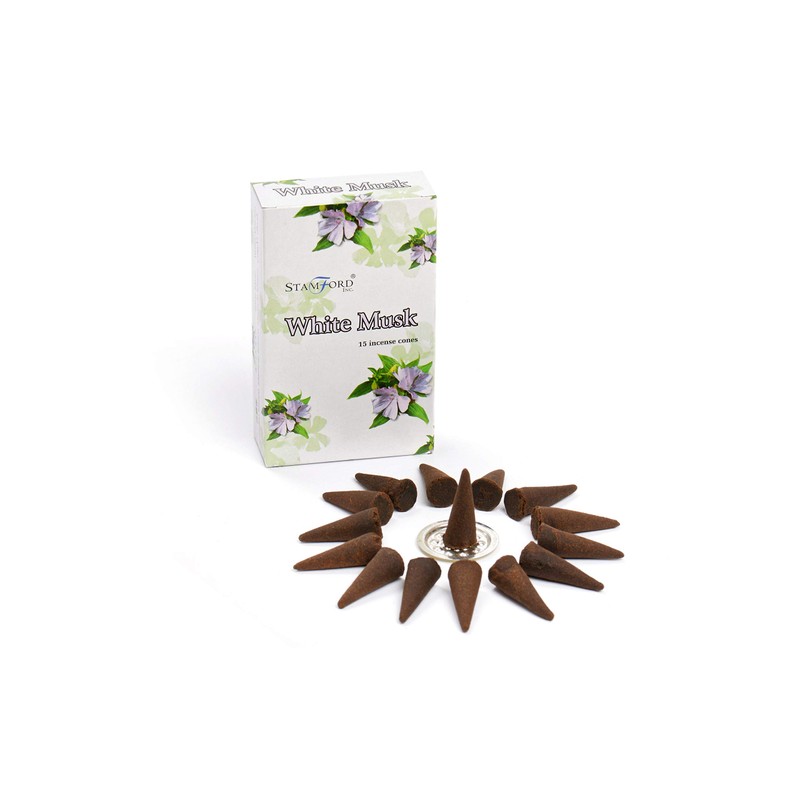 Stamford White Musk Incense Cones, 15 Cones x 12 Packs