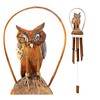 Bellaa 23394 Owl Bamboo Wind Chimes 42 Inches Tall