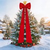 Iceyyyy 59 Inch Huge Red Bow Christmas Tree Topper,Double-Layer Large