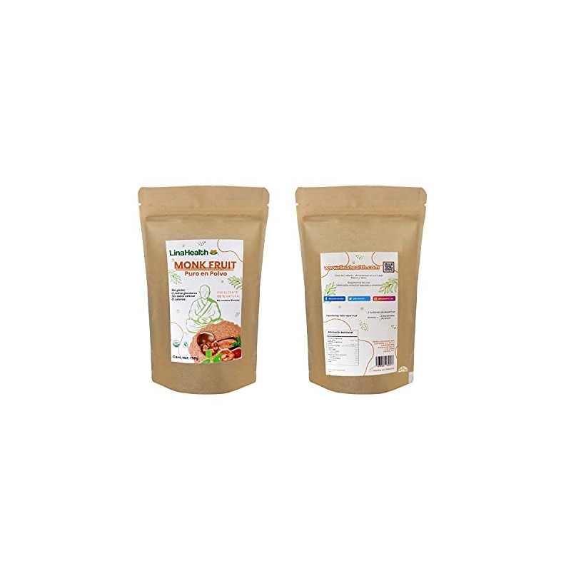 Linahealth MONK FRUIT 100% PURO Monkfruit Sin erititrol. 150g Rinde