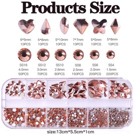 BELICEY Nail Art Rhinestones Champagne Purple Flatback Round Rhinestones Charms Nail Gem Stones with K9 Bling Glass Crystals Diamonds Jewelry for Nail Design DIY Crafts Face Decoration