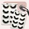 BTLLSSH False Eyelashes 8 Pair Faux Mink - Strip Lash Vegan Mink Eyelash Cruelty-Free | Weightless & Fluffy Reusable Faux Mink Lash Clusters | Vivid 3D Effect
