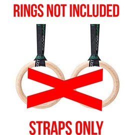FringeSport Gymnastic Ring Straps (Pair) / Fixed Length/Roughly 2ft Hanging Length - Straps Only