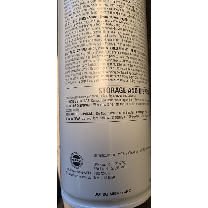 MGK CrossFire Aerosol Bed Bug Spray Indoor Home Bedbugs 17oz