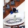 Large Lace Placemat Dresser Scarf Table Runner Blue Navy and