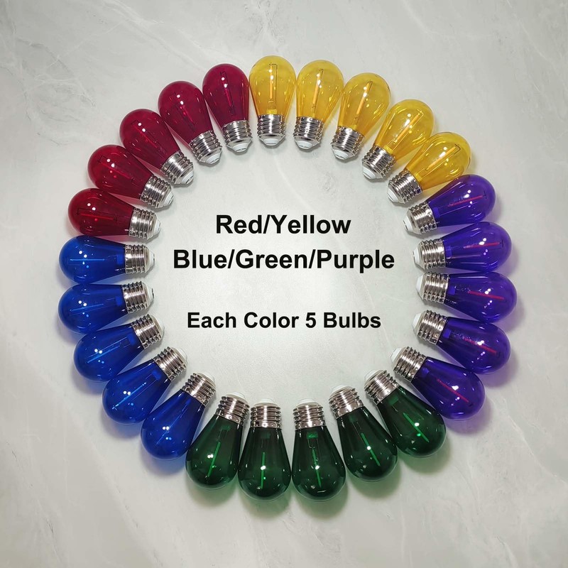 abulber S14 Led Bulbs for Outdoor String Lights,Shatterproof Waterproof Plastic