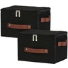 VinneGenzz 2PCS Storage Bins with Lid Fabric Storage Box Basket