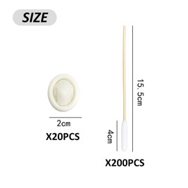 MEMOFYND 200 Pcs Pet Ear Cleaning Cotton Buds with 20 Gloves Large Pet Cotton Buds for Pet Cleaning