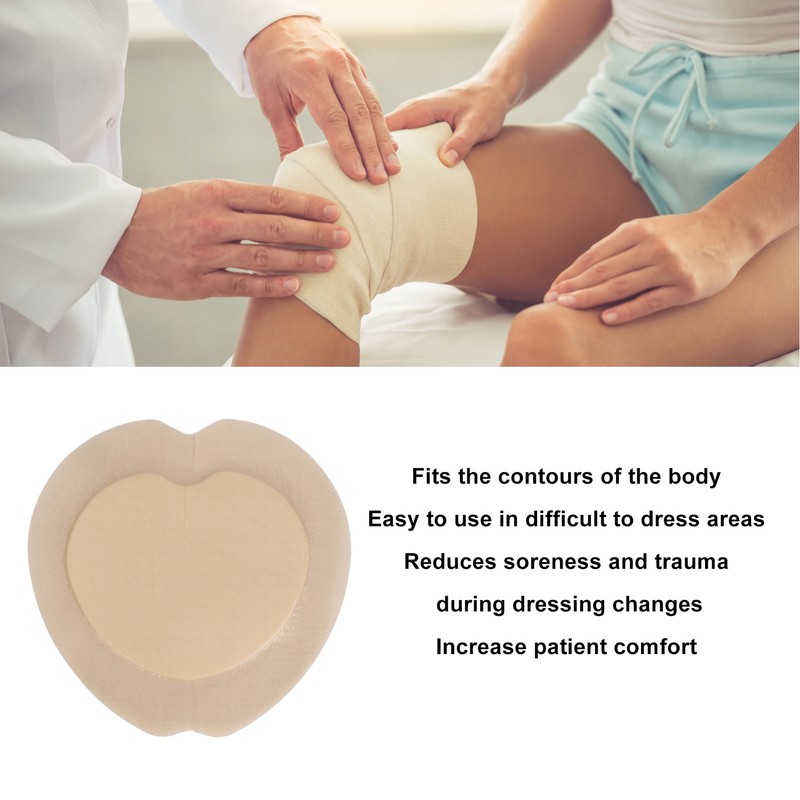 Silicone Foam Dressing Gentle Reduce Soreness Self Adhesive Waterproof Wounds
