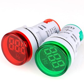 Gebildet AC Frequency Meter, AC 24-500V 20-75Hz Frequency Counter Pack of 2, Green Red LED Signal Indicator Lamp