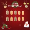 24 Pcs Christmas Press on Nails Short Almond - MINGCHUN