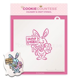 The Cookie Countess Bunny & Sign PYO Stencil - Drawn by Krista