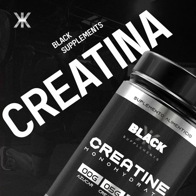 Creatina Monohidratada Black Supplements 1kg 200 Servicios Natural