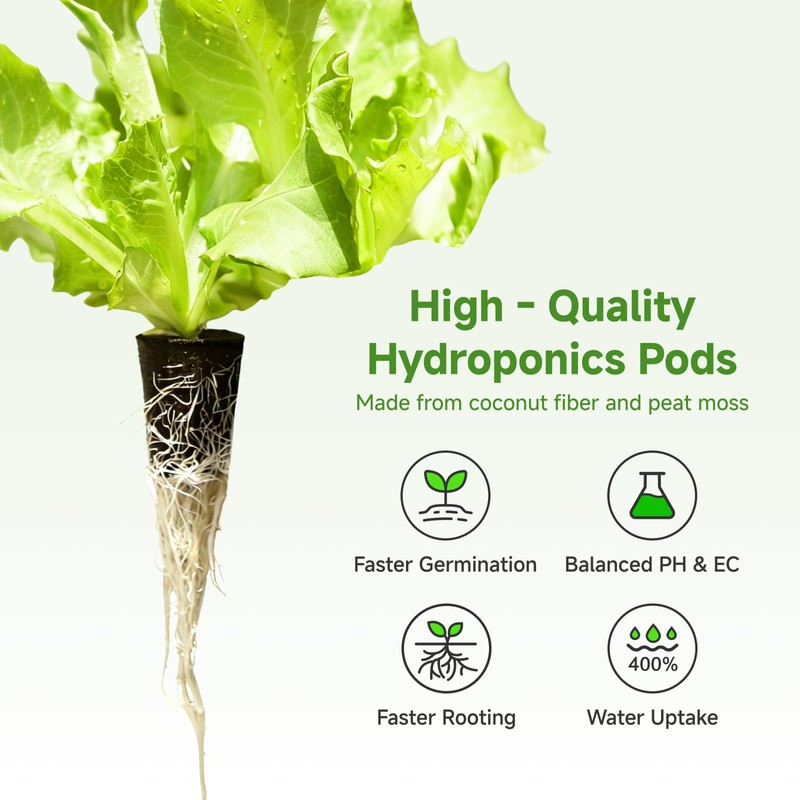 TEZKOLES 50 Pack Round hydroponic Growth Sponge, Suitable for Indoor