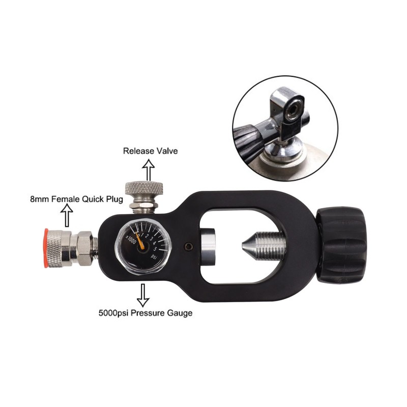 CO2 Cylinder Valve Tank Refill Adapter Good Sealing Leakage Proof