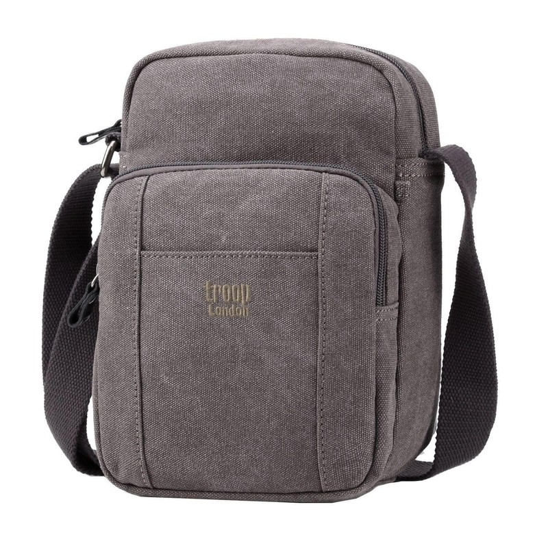 Troop London TRP0370 Classic Canvas Across Body Bag Burgundy