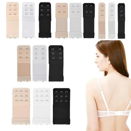 PANGP 18 Pzs Extensor de Brasier Para Mujer, Extensores de Correa de Sostén Elástico, Ganchos para Sujetador, 3 Colores× 6 Tamaños(2/3/ 4hilera×1/2/ 3 Ganchos– Negro/Blnco/Albaricoque)