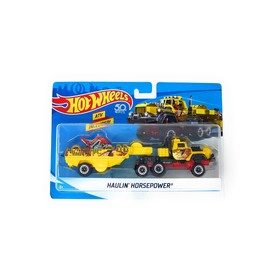 HOT WHEELS YELLOW HAULIN' HORSEPOWER VEHICLE INCLUDED CAR