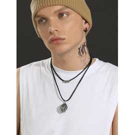 U7 Leather Necklace Cord Men Black Rope 3mm For Jewellery Making With Clasp 24" Mens Necklace