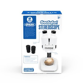 Educational Insights GeoSafari Stereoscope, Introductory Stereo Microscope for Kids, Dual Eyepiece Up to 20x Magnification, Includes 12 Rock Samples, Ages 8+