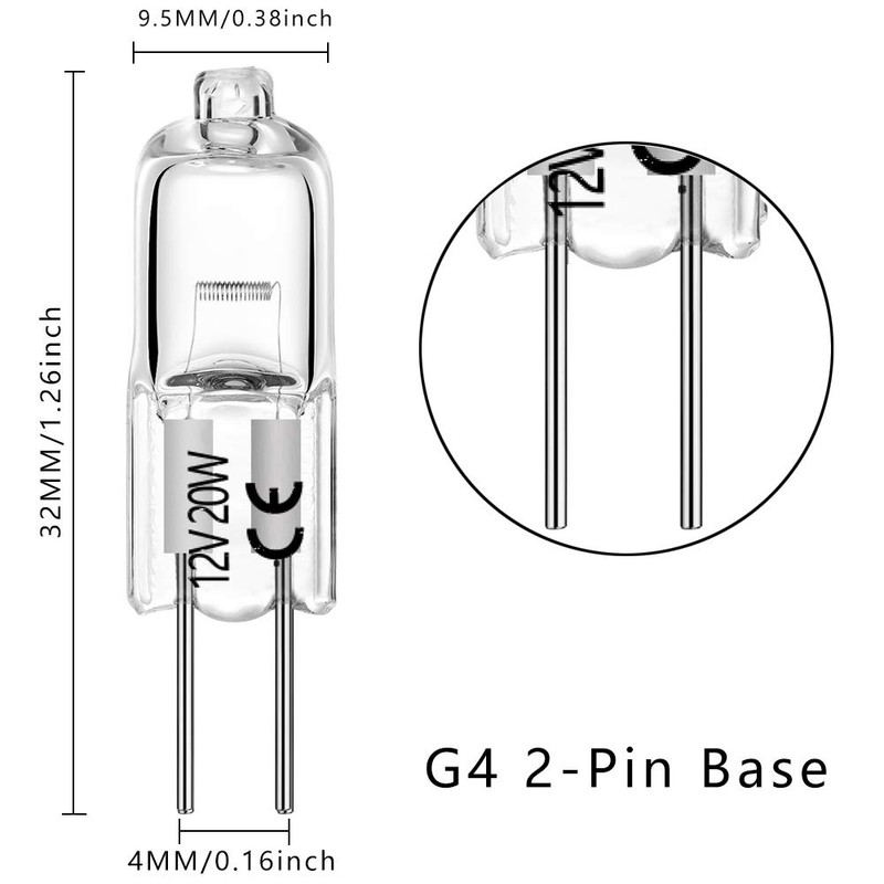 G4 Halogen Bulb T3 20 Watt 220lm G4 Bi-Pin Bulb