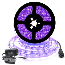 UV LED Strip Black Light Strip Set SMD 2835 UV Light Strip with Power Supply Purple Decorative Party 5 m IP20