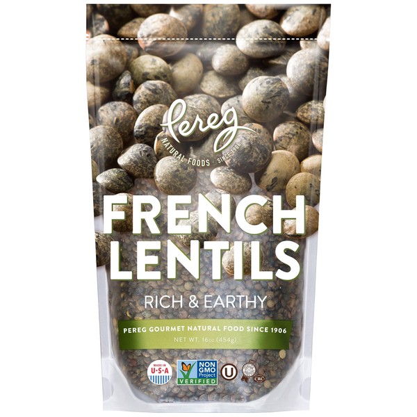 Pereg Du Puy French Green Lentils (16 Oz) - Lentil Beans Dry - Non-GMO & Additive Free - Ideal for Stews, Indian Curries, Tacos & Soups - Vegan Diet-Friendly - High In Protein & Fiber