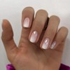 24 short oval nail pieces white gradient French electroplating process