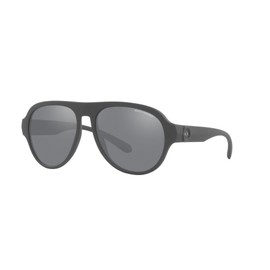 A|X ARMANI EXCHANGE Men's Ax4126su Universal Fit Aviator Sunglasses, Matte Dark Green/Light Grey Mirrored Black, 58 mm