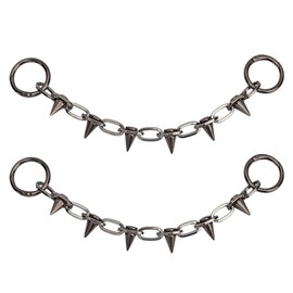 FINGERINSPIRE 2 PCS Shoe Chains Gunmetal Color Cone Shape Shoe Chain Decoration with Iron Ring Punk Style Shoe Charms Decoration Alloy Cone Link Boot Strap Chains for Shoes Bags Clothes Decoration