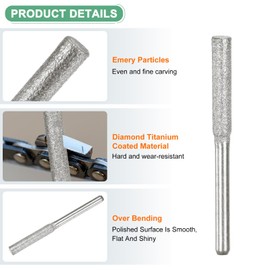 M METERXITY 16-Pack 5/32 Inch Titanium Plated Diamond Chainsaw Sharpener, High Hardness Grinding Stone Chainsaw Sharpening Kit for Electric Chainsaw Sharpener/Stone Carvings [3mm Silver]