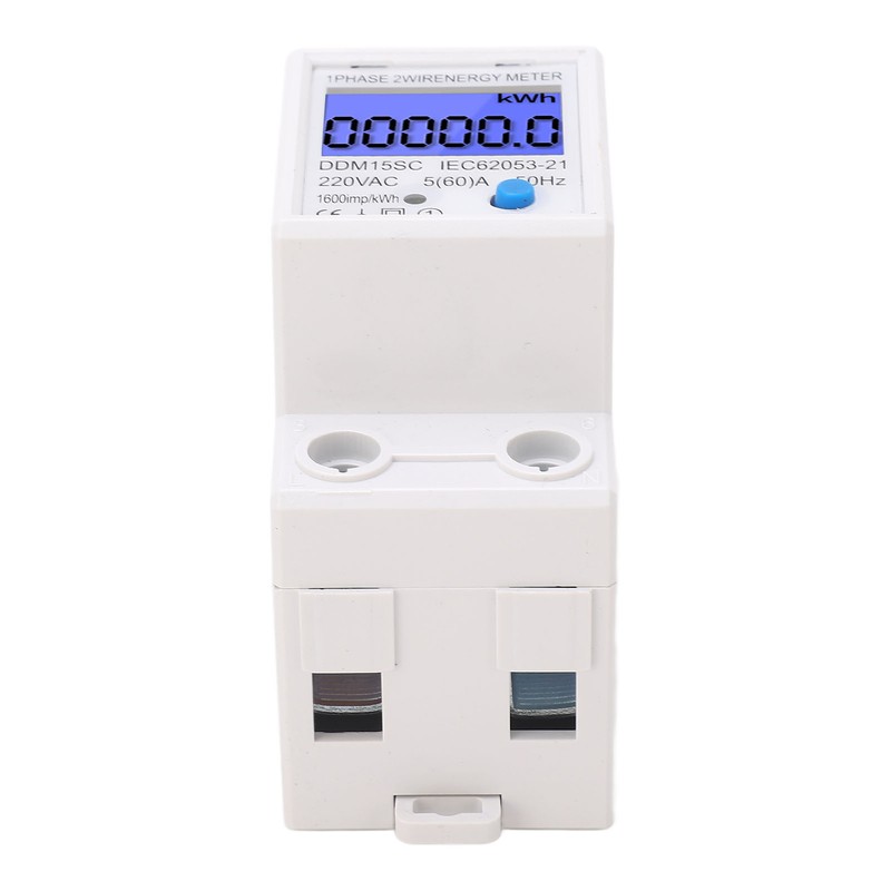 LCD Digital Energy Meter Single Phase 2P Electricity Usage Monitor
