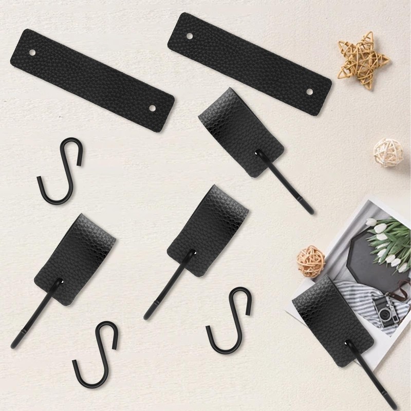 UOCAI Pack of 10 Black S-Hooks Shape, Hooks for Clothes