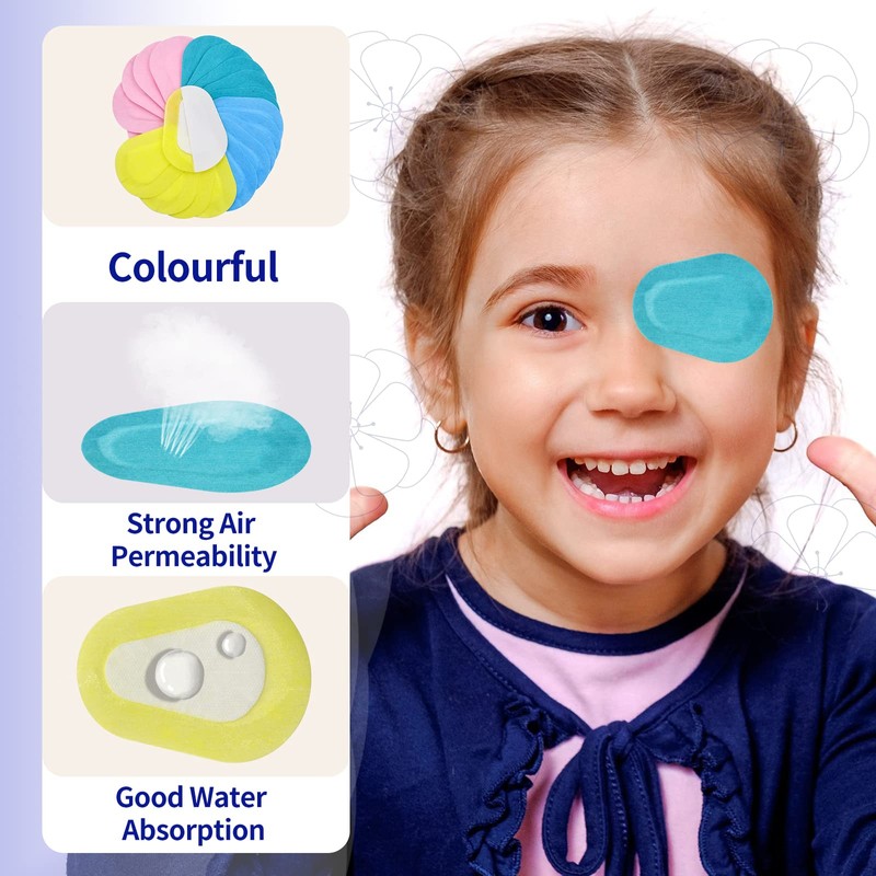 60pcs Adhesive Eye Patches for Adults - Colorful Breathable Patch