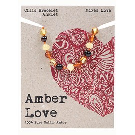 Amber Love Mixed Love Baltic Amber Childrens Bracelet Anklet 14cm