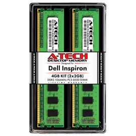 A-Tech 4GB (2x2GB) RAM for Dell Inspiron 560, 560s, 570 | DDR3 1066MHz DIMM PC3-8500 240-Pin Non-ECC UDIMM Desktop Memory Upgrade Kit