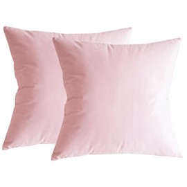 Lutanky Velvet Soft Throw Pillow Case Decorative Square Cushion Covers for Sofa Bedroom Living Room 20" X 20" （50 x 50 cm） Set of 2 Light Pink