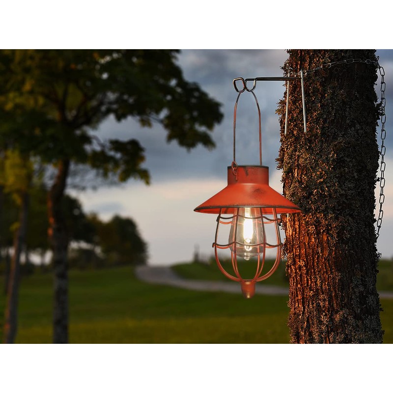 YAKii 2 Pack Solar Lantern Hanging Waterproof Outdoor Metal Solar