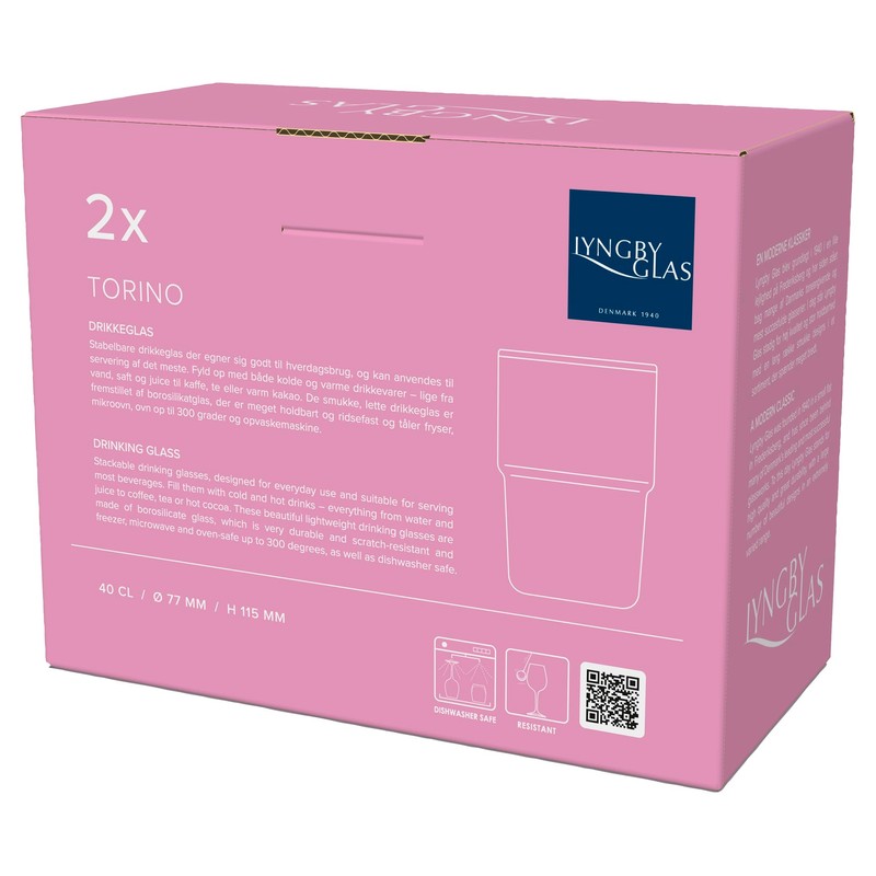 Lyngby Glas Torino Tumblers 40 cl Pack of 2 Pink