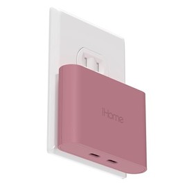 Cargador USB-C multipuerto de 36 W de iHome: Bloque de Cargador USB C Plano de 2 Puertos AC Pro, Cargador de Pared USB C Doble, Cargador de Pared USB-