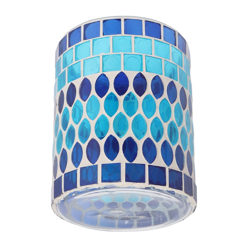 Mosaic Votive Candle Holder Handcrafted Glass Tea Light Holder for