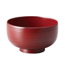 J-kitchens Wave Dishwasher-Safe Bowl, Made in Japan, Ancient Vermilion (1 Guest), 4.4 inches (11.3 cm), Dishwasher Safe, Lacquer, Hand Painted Sonoichi