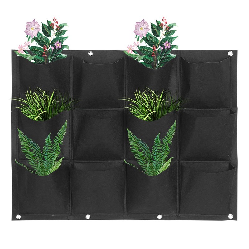 Planting Bag Garden Balcony Wall Vertical Flower Plants Hanging Planter