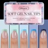 Misssix XBASICTIPS Uñas postizas francesas, 150 unidades, uñas postizas de