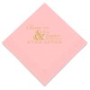 Weddingstar 3-Ply Gold Foil Cocktail Napkins Classic Pink - Wedding