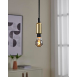 EGLO connect.z Smart-Home LED Deko Leuchtmittel E14, P45, ZigBee, App und Sprachsteuerung Alexa, dimmbar, warmweiß, 4 Watt, Vintage Glühbirne Rauchglas, schwarz