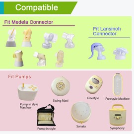 PumpMom - Protectores de pecho flexibles de 21 mm para piezas de extractor de leche Medela, compatible con accesorios Medela, no original de ajuste personalizable, no piezas originales de bomba de estilo última intervensión, 2 piezas (21 mm)