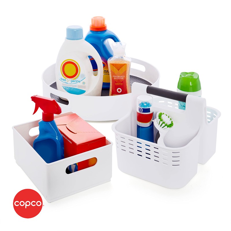 Copco Cabinet Storage Bin, 10-Inch, White