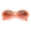 Womens Oval Round Thick Plastic Mod Fashion Fancy Arm Sunglasses